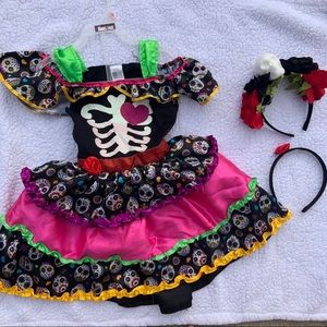Day of the death Halloween costume with headbands